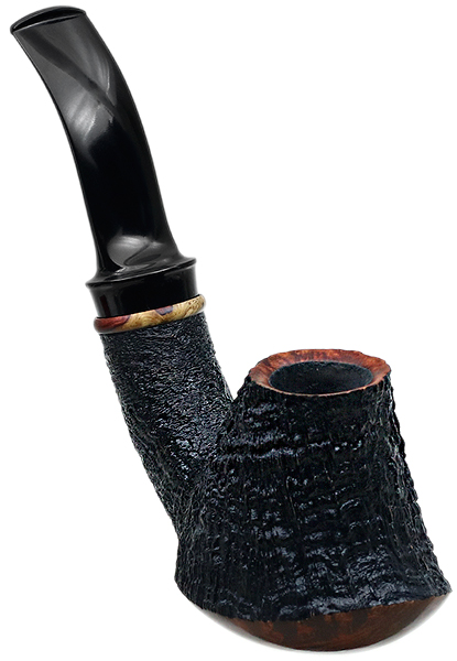 Todd Johnson Partially Sandblasted Samurai Volcano with Amboyna Burl (Hoplite)