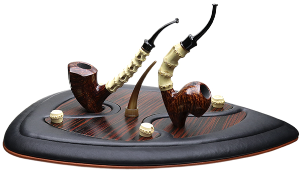 Todd Johnson Two Pipe Smooth Bamboo Set with Stand and Tamper (Phalanx)