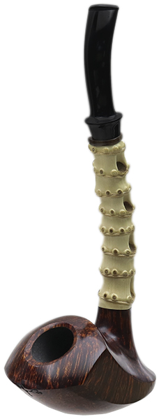 Todd Johnson Two Pipe Smooth Bamboo Set with Stand and Tamper (Phalanx)