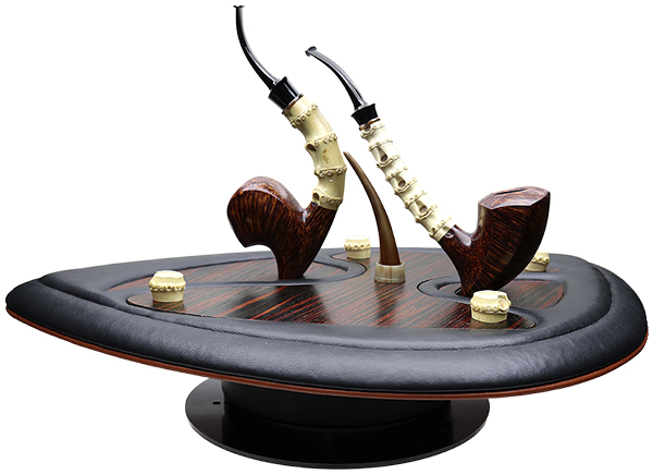 Todd Johnson Two Pipe Smooth Bamboo Set with Stand and Tamper (Phalanx)