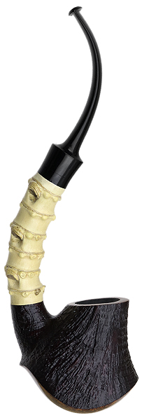 Todd Johnson Partially Sandblasted Samurai Volcano Sitter with Bamboo (Hoplite)