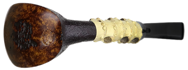 Todd Johnson Partially Sandblasted Samurai Volcano Sitter with Bamboo (Hoplite)