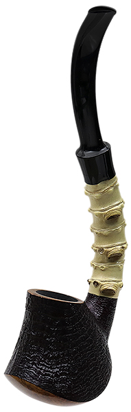 Todd Johnson Partially Sandblasted Samurai Volcano Sitter with Bamboo (Hoplite)