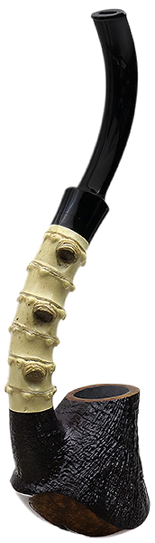 Todd Johnson Partially Sandblasted Samurai Volcano Sitter with Bamboo (Hoplite)