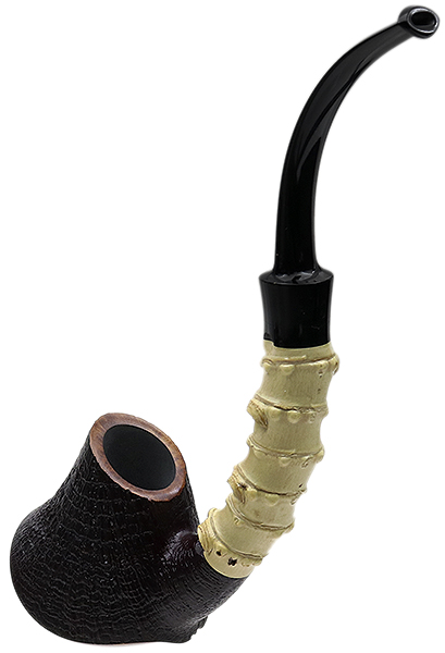 Todd Johnson Partially Sandblasted Samurai Volcano Sitter with Bamboo (Hoplite)