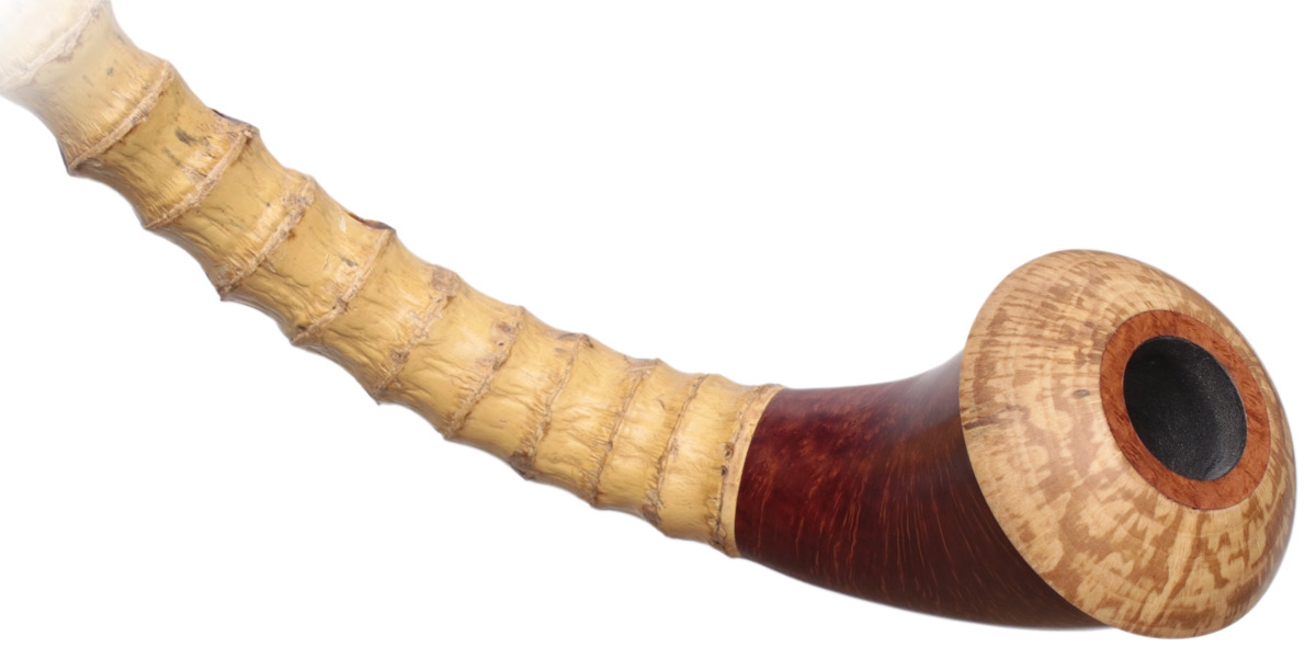 Todd Johnson Smooth Calabash Churchwarden with Bamboo and Beechwood (Phalanx) (Q)