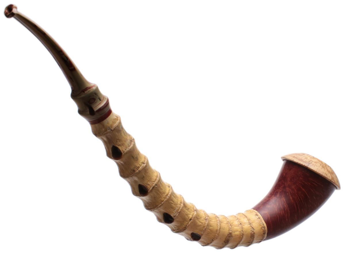 Todd Johnson Smooth Calabash Churchwarden with Bamboo and Beechwood (Phalanx) (Q)