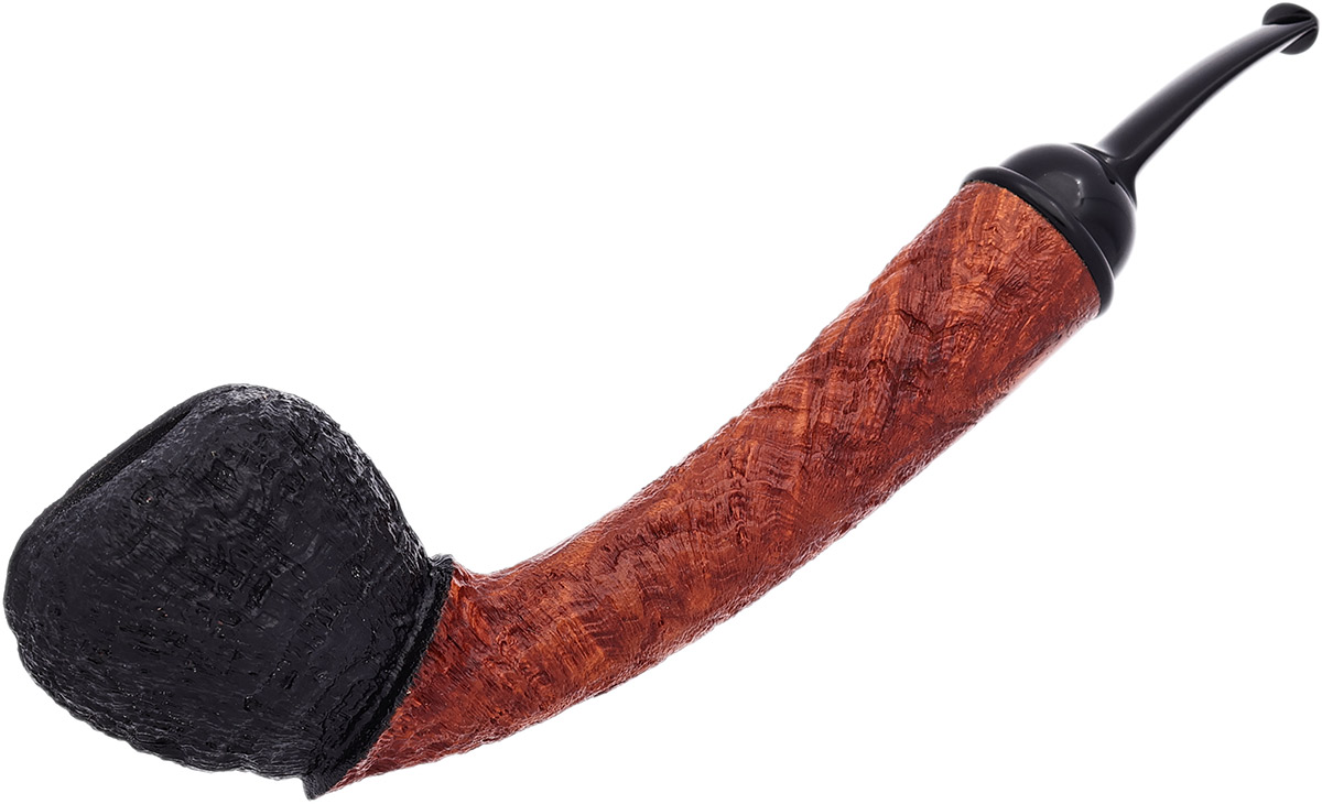 Todd Johnson Sandblasted Two-Tone Long Shank Apple with Ebonite