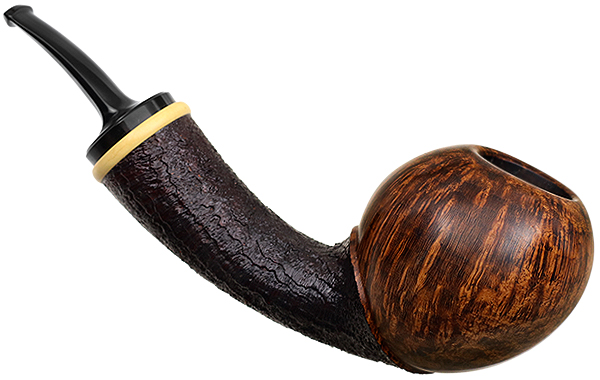 Lars Ivarsson Partially Sandblasted Bent Ball with Boxwood (0516)