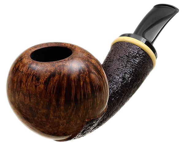 Lars Ivarsson Partially Sandblasted Bent Ball with Boxwood (0516)