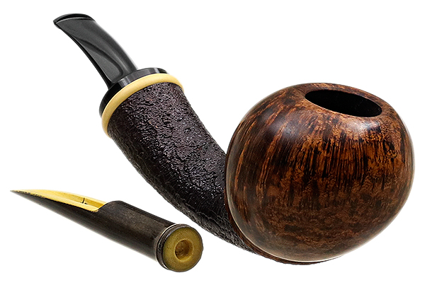 Lars Ivarsson Partially Sandblasted Bent Ball with Boxwood (0516)
