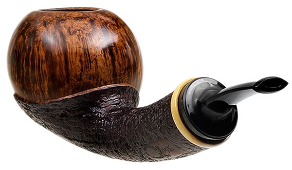 Lars Ivarsson Partially Sandblasted Bent Ball with Boxwood (0516)