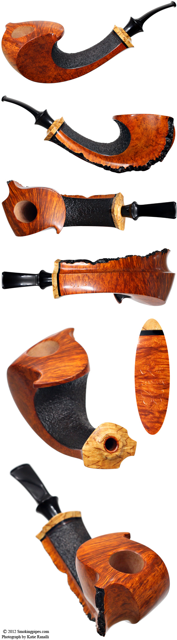 Kent Rasmussen Partially Rusticated Horn with Plateau (Butterfly)
