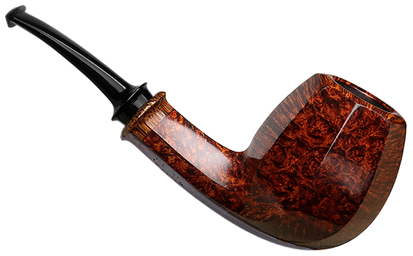 Kurt Balleby Smooth Paneled Bent Billiard with Red Palm (1418)