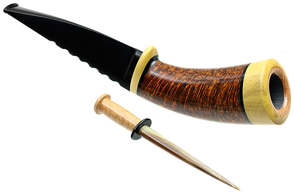 Tom Eltang Smooth Knife Pipe with Stand and Tamper (Snail)