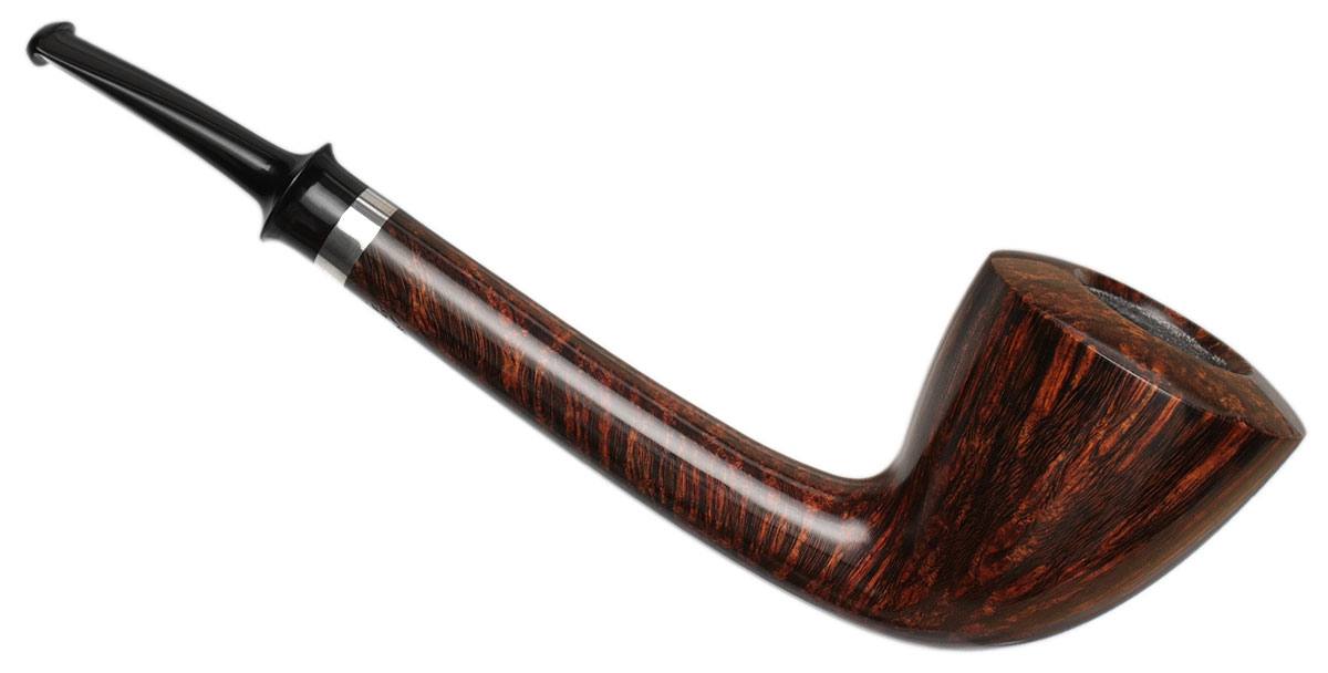 Tom Eltang Smooth Long Shank Bent Dublin with Silver