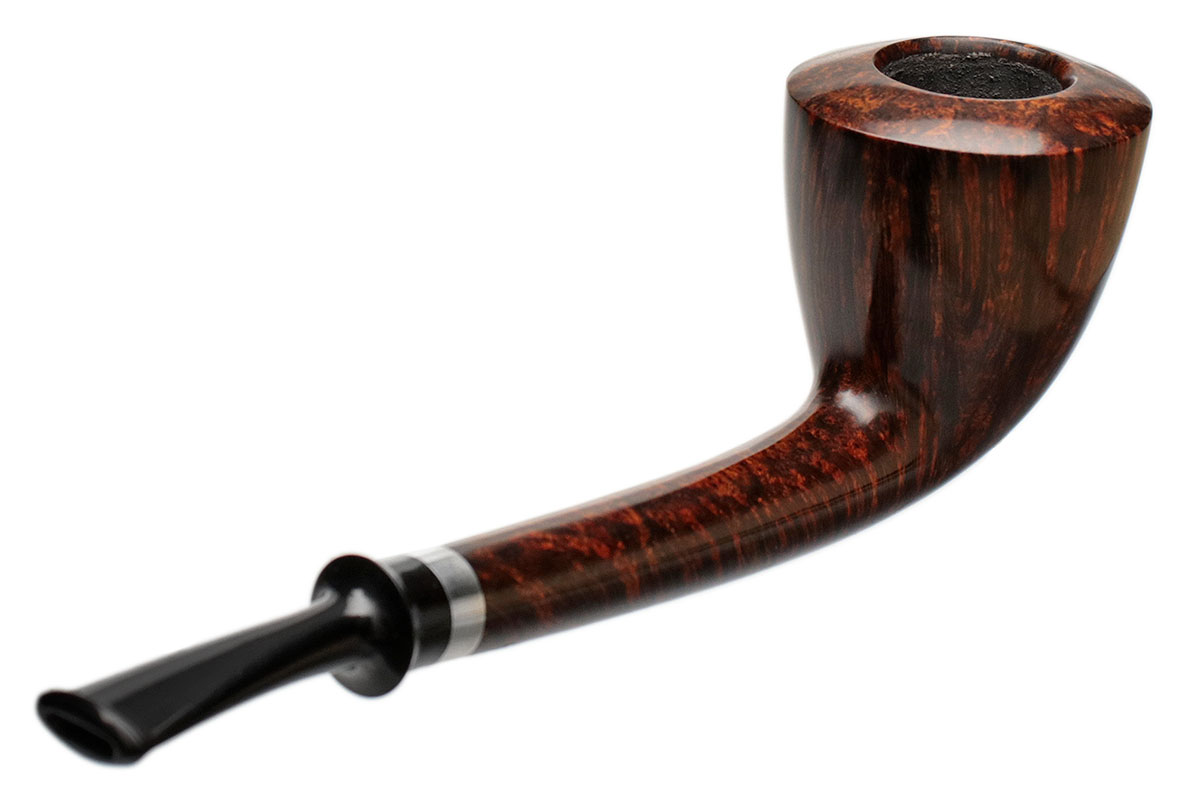 Tom Eltang Smooth Long Shank Bent Dublin with Silver