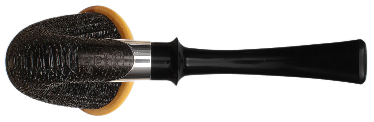 Tom Eltang Sandblasted Morta Calabash Set with Muskox Horn and Boxwood and Silver (Snail) (M)