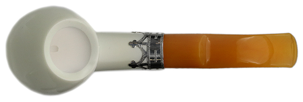 I.M.P. Meerschaum Smooth Bent Egg with Silver (with Case)