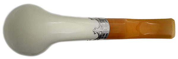 I.M.P. Meerschaum Smooth Bent Egg with Silver (with Case)