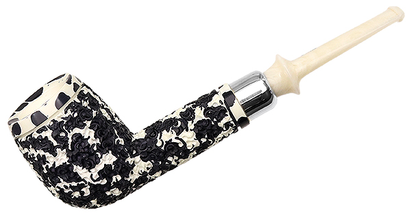 I.M.P. Meerschaum Rusticated Billiard with Silver (with Case)