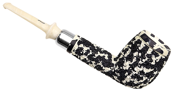 I.M.P. Meerschaum Rusticated Billiard with Silver (with Case)