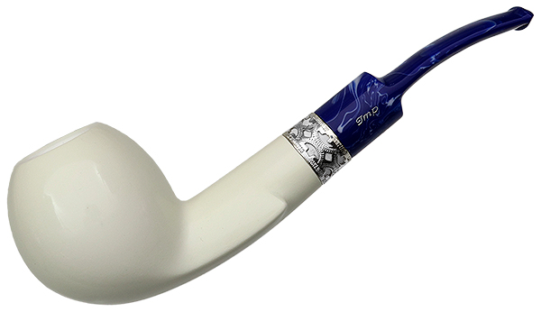 I.M.P. Meerschaum Smooth Bent Apple with Silver (with Case)