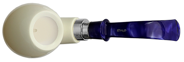 I.M.P. Meerschaum Smooth Bent Egg with Silver (with Case)