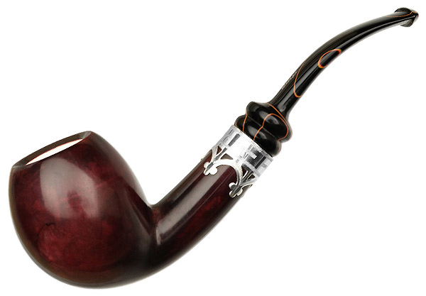 I.M.P. Meerschaum Smooth Bent Egg with Silver (with Case)