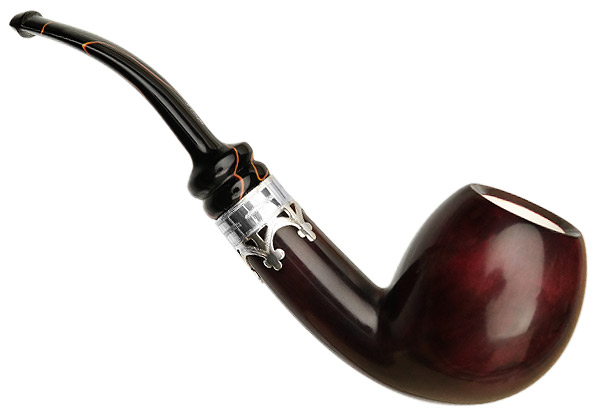 I.M.P. Meerschaum Smooth Bent Egg with Silver (with Case)