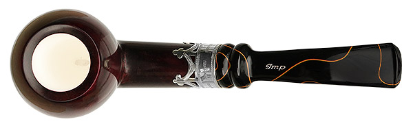 I.M.P. Meerschaum Smooth Bent Egg with Silver (with Case)