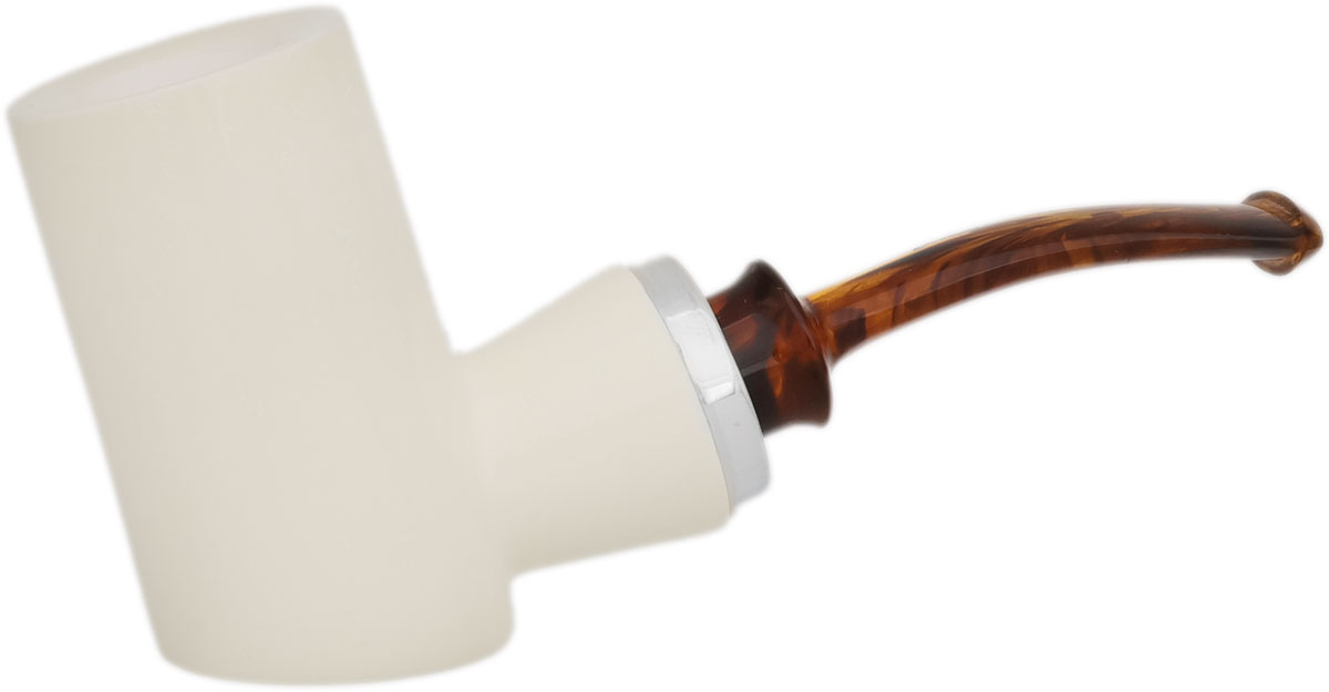 tobacco 3482 Smooth Reverse Calabash Poker with Silver (with Case) Tobacco Pipe