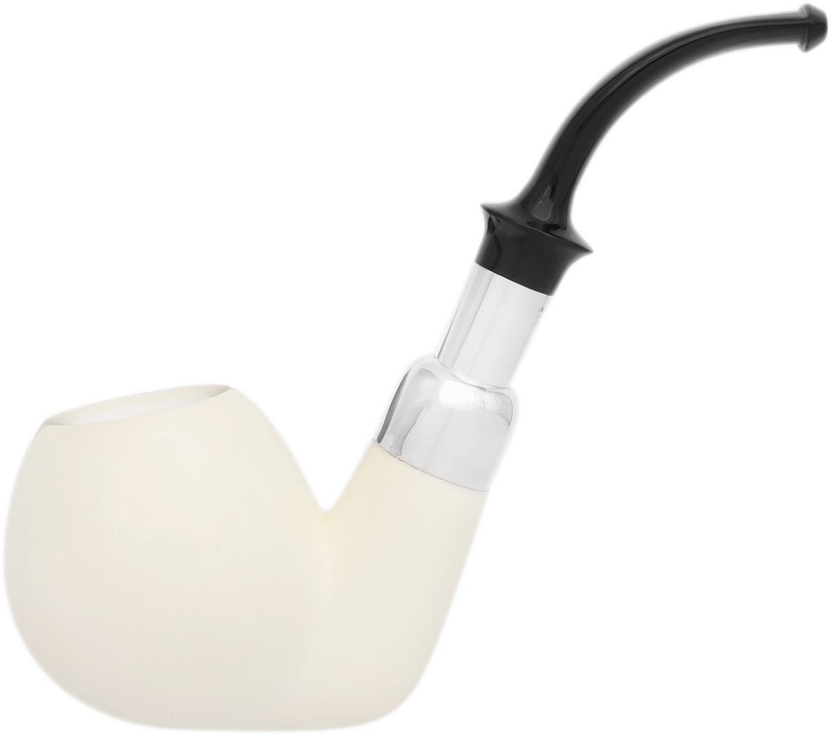 I.M.P. Meerschaum Smooth Oom Paul with Silver (with Case)