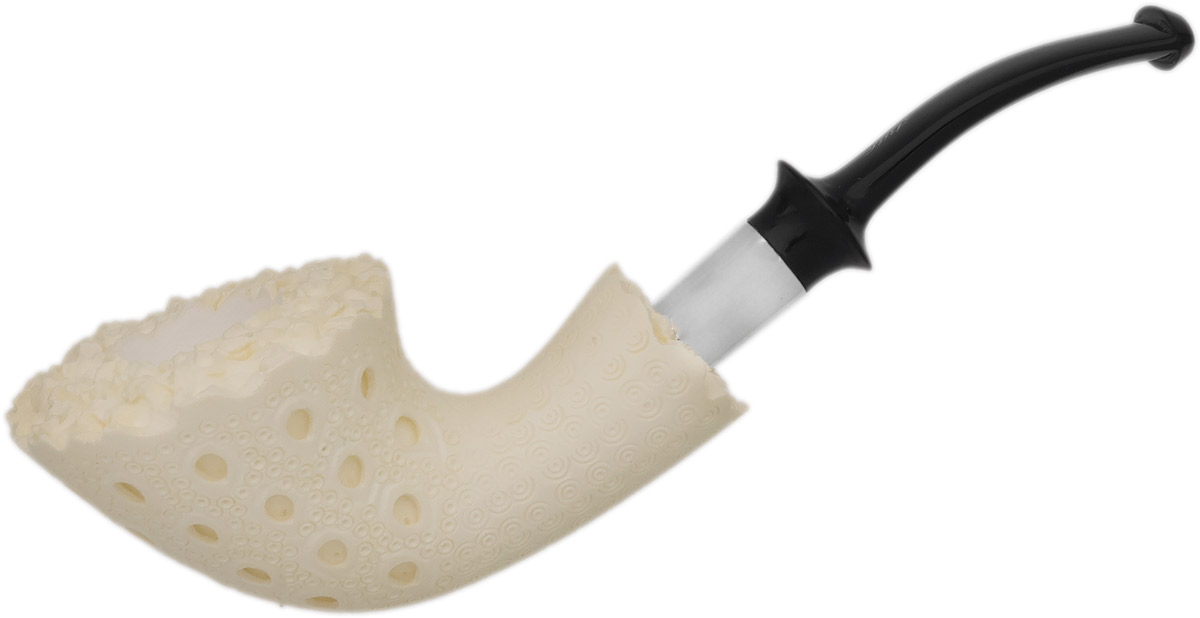 I.M.P. Meerschaum Lattice Bent Dublin with Silver (with Case)