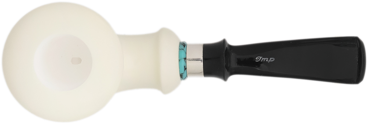 I.M.P. Meerschaum Smooth Bent Dublin with Silver (with Case and Churchwarden Stem)