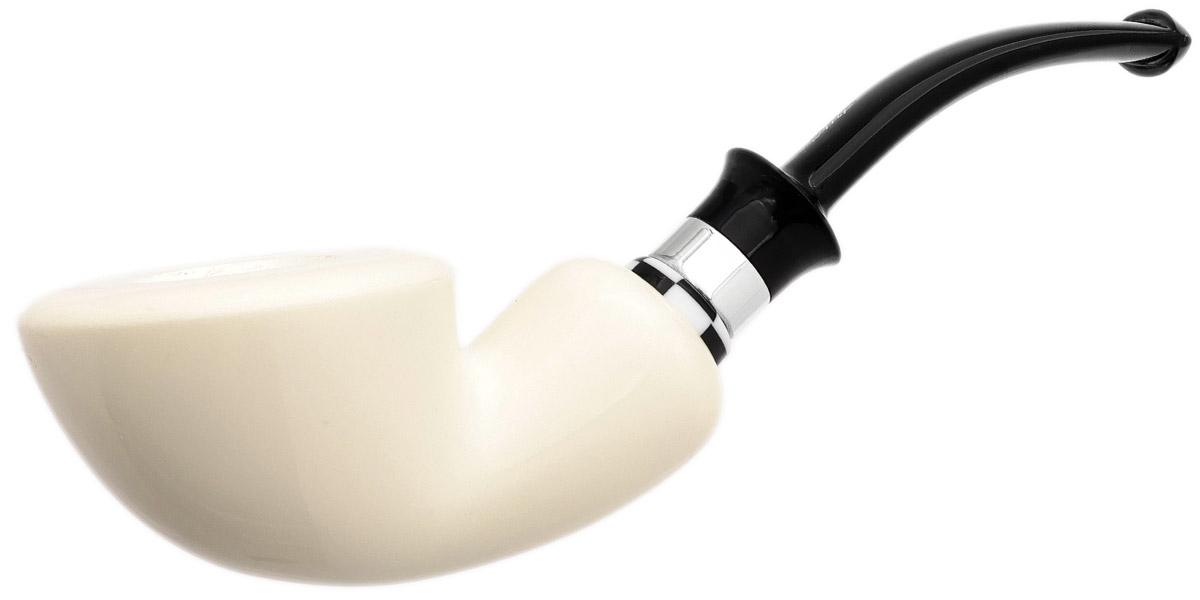 I.M.P. Meerschaum Smooth Bent Dublin with Silver (with Case)