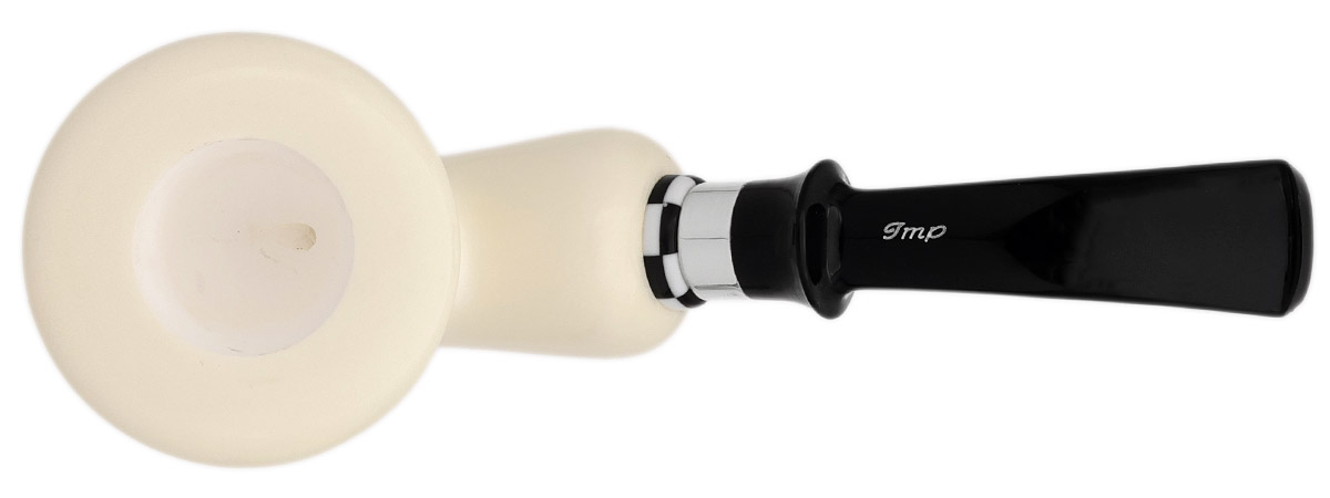 I.M.P. Meerschaum Smooth Bent Dublin with Silver (with Case)