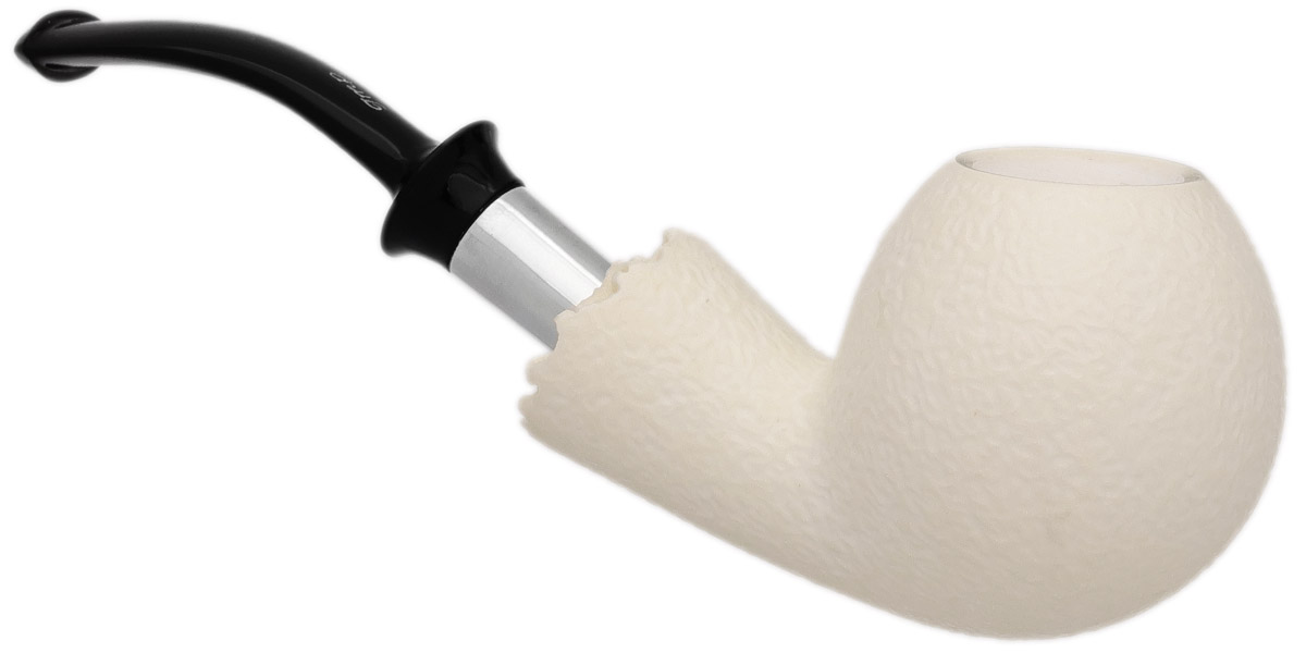 I.M.P. Meerschaum Rusticated Bent Apple with Silver (with Case)