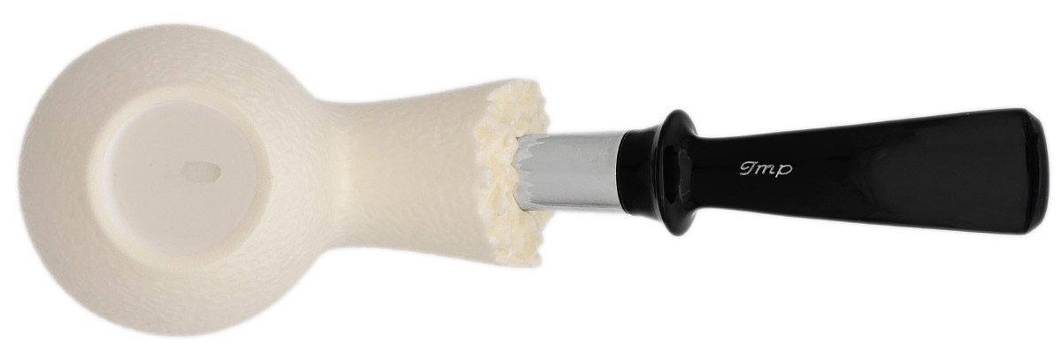 I.M.P. Meerschaum Rusticated Bent Apple with Silver (with Case)