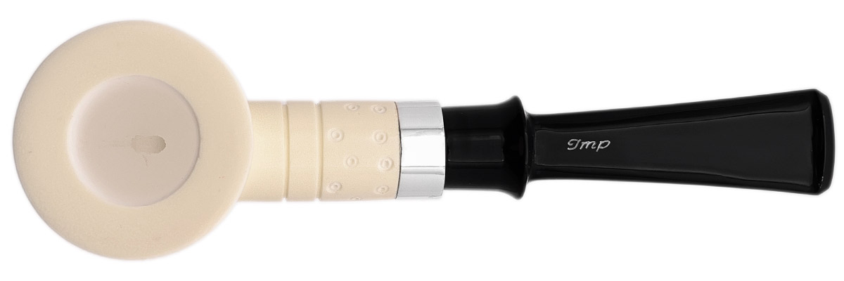 I.M.P. Meerschaum Spot Carved Cherrywood with Silver (with Case)