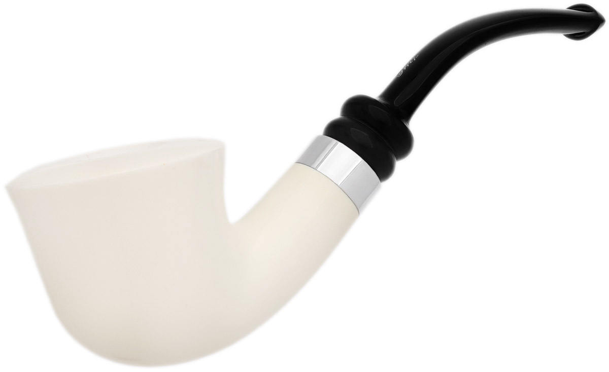 I.M.P. Meerschaum Smooth Bent Dublin with Silver (with Case)
