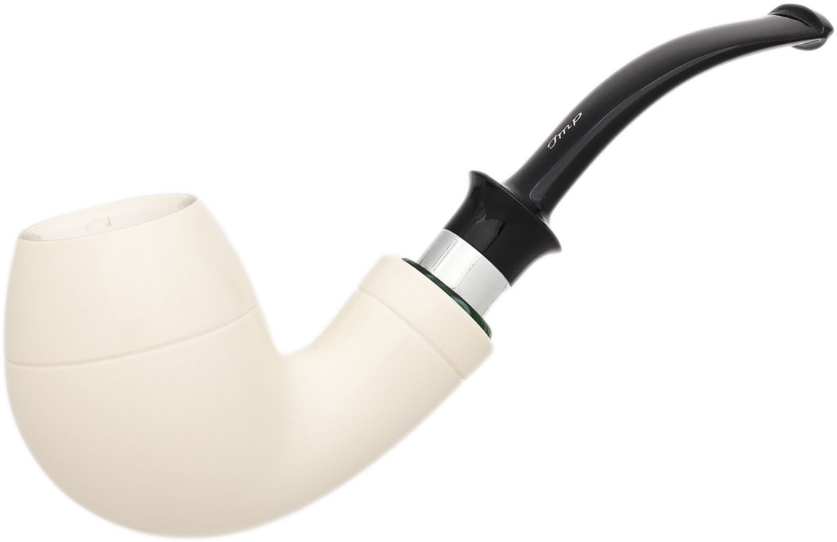 I.M.P. Meerschaum Smooth Bent Brandy with Silver (with Case)