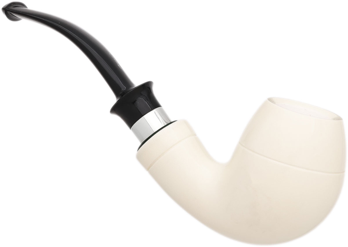 I.M.P. Meerschaum Smooth Bent Brandy with Silver (with Case)