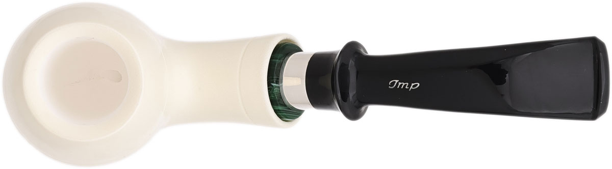 I.M.P. Meerschaum Smooth Bent Brandy with Silver (with Case)