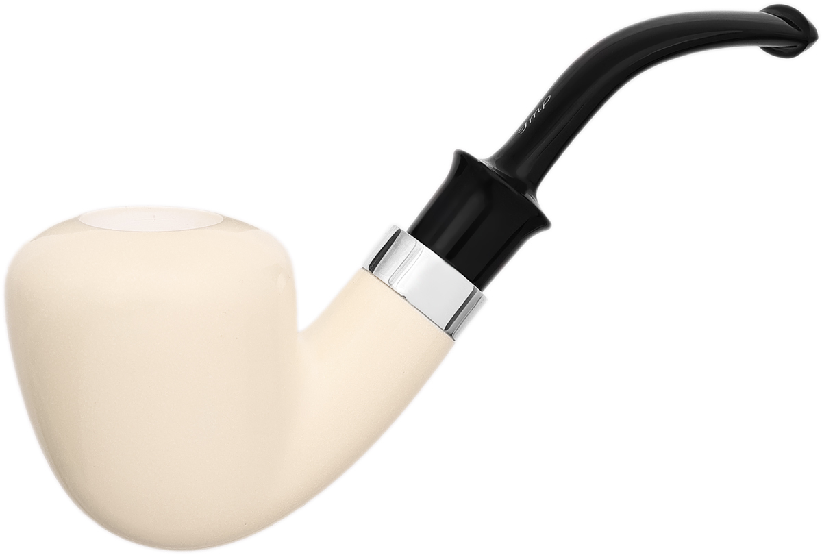I.M.P. Meerschaum Smooth Bent Dublin with Silver (with Case)