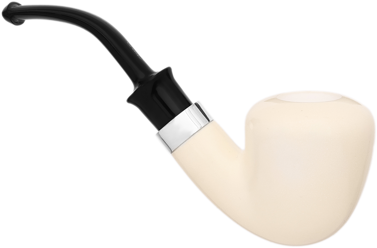 I.M.P. Meerschaum Smooth Bent Dublin with Silver (with Case)
