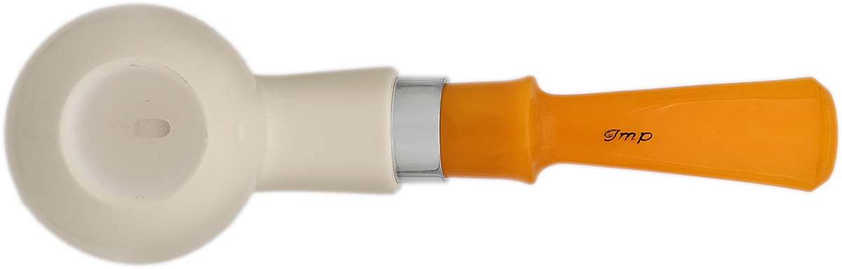 I.M.P. Meerschaum Smooth Bent Apple with Silver (with Case and Churchwarden Stem)