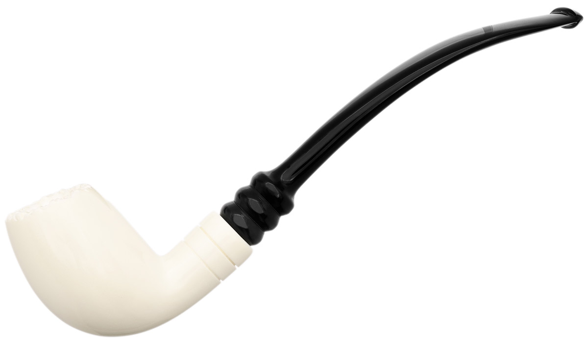 I.M.P. Meerschaum Smooth Bent Billiard (with Case and Churchwarden Stem)