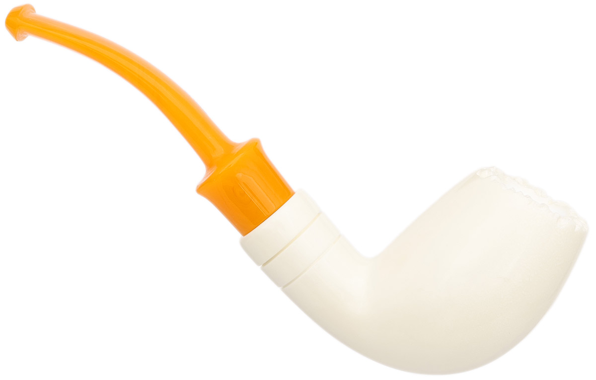 I.M.P. Meerschaum Smooth Bent Billiard (with Case and Churchwarden Stem)
