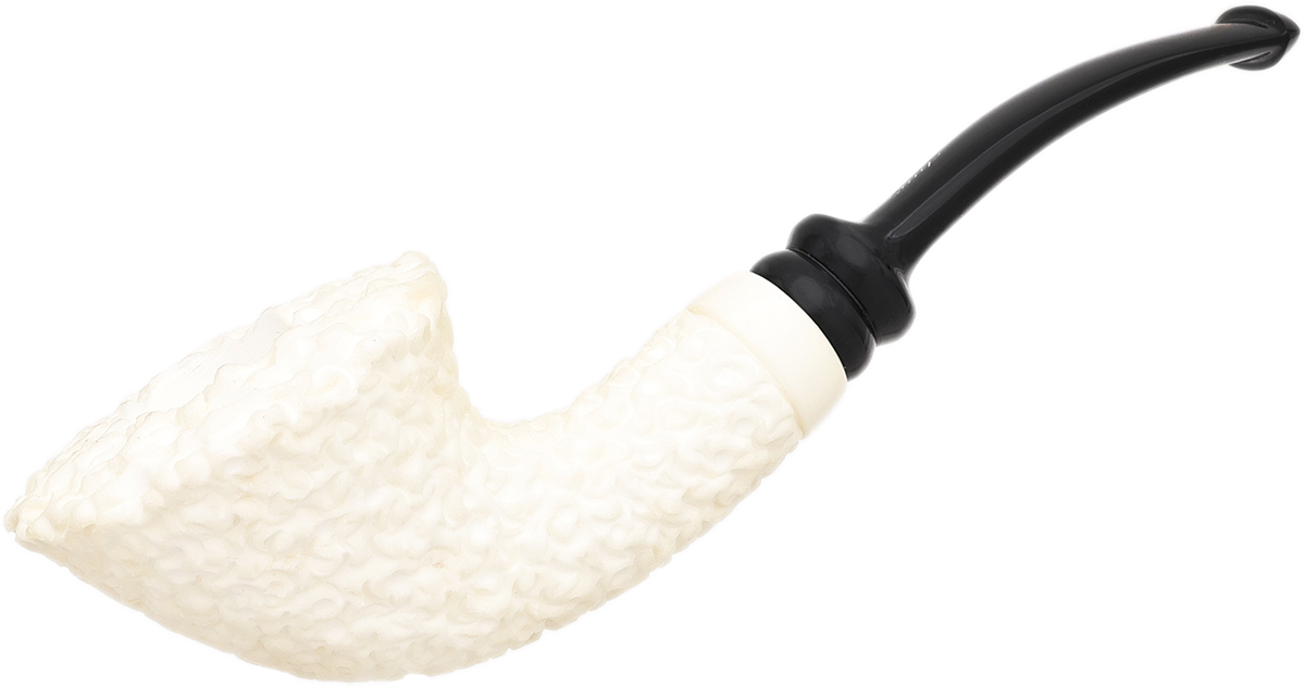 I.M.P. Meerschaum Rusticated Bent Dublin (with Case)